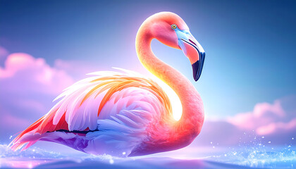pink flamingo portrait wallpaper