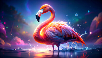 pink flamingo portrait wallpaper