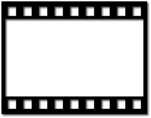 Black film frame with sprocket holes perfect for visual projects on transparent background