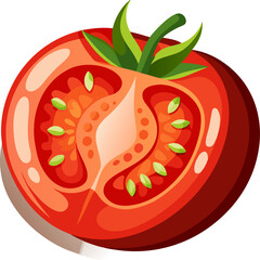 Abstracted close-up cross- section of tomatoes. stock illustration