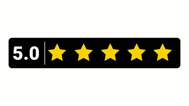 Positive Feedback Score Animation - 5 Star Grade Concept