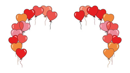 Valentine's Day Balloons: Playful arrangement of heart-shaped balloons, symbolizing love and affection. Suitable for romantic and celebratory themes.