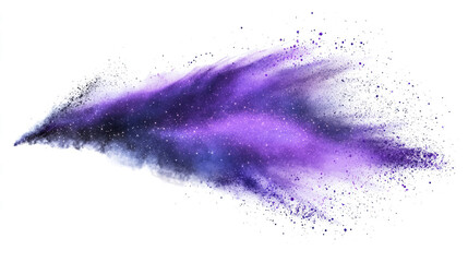 purple powder splash on a transparent background, 