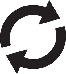 Black and white circular arrow symbolizing recycling and renewal