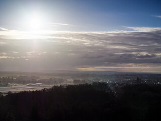 sunset over the city