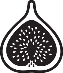 Black and White Fig Icon Illustration for Design and Branding