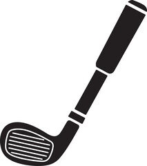 Black and White Golf Club Icon for Sports and Hobbies