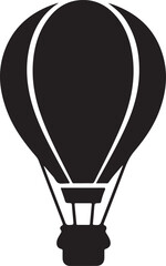 Black and White Hot Air Balloon Silhouette Illustration Design