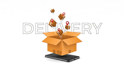 Efficient delivery concept with packages emerging from smartphone