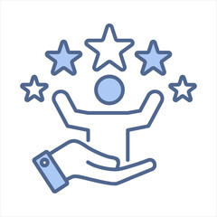 Satisfaction Blue Icon Vector Illustration