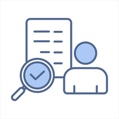 Audit Blue Icon Vector Illustration