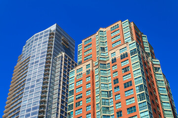 Modern apartment buildings in Vancouver, British Columbia, Canada.