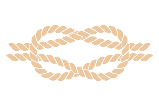 brown coiled Rope icon vector. Nautical brown rope tied in a figure eight knot. vector illustration.