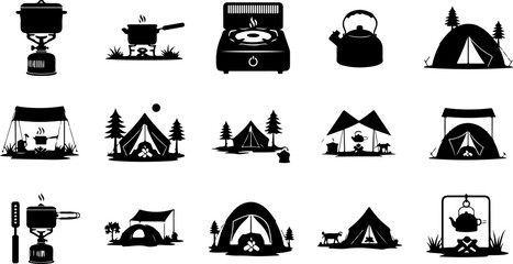 Mountain Peaks Silhouette Vector Set Collection