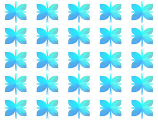 Abstract Blue and Teal Gradient Butterfly Pattern