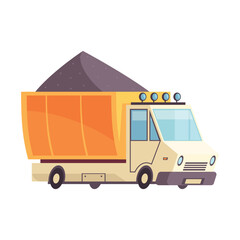 Dump Truck Loaded with Dark Material vector illustration © Ataullah Akram