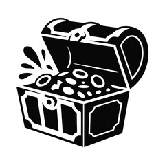 An open treasure chest overflowing with gold coins and jewels © Md