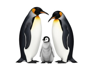 Obraz premium Penguin family isolated on transparent background