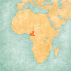 Naklejka premium Map of Africa - Cameroon