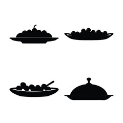 Collection of culinary silhouettes featuring diverse dishes and serving ware
