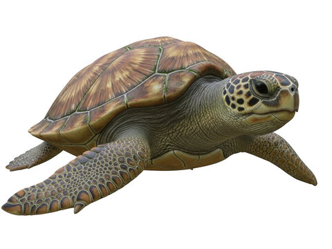 Sea turtle illustration isolated on transparent background