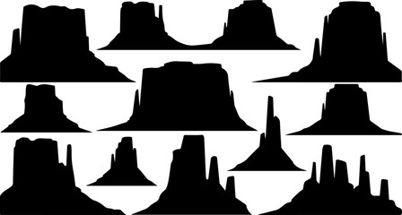 Mountain Landscape Silhouette Vector Bundle