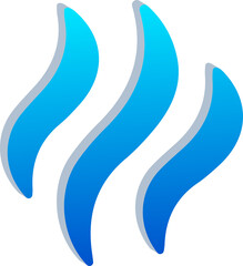 3D Blue Smoke Warning Symbol Isolated on Transparent Background