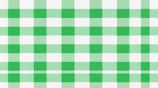 Green and white checkered fabric pattern used for table settings Generative AI