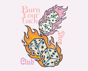 Womens graphic tee. Dice graphic print design apparel, Find your perfect pair.  stickers, posters and background. Love card artwork. summer prints. vintage t-shirt.