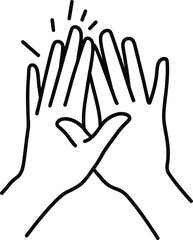 Obraz premium Black icon for high five vector black and white on white background 