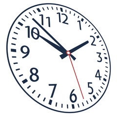 Minimalist White Wall Clock Icon for Modern Office Interior and Time Tracking, Flat Vector Graphic