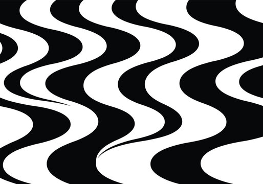 Copacabana beach sidewalk, black and white geometric artistic seamless pattern 