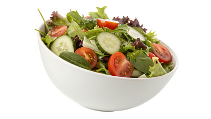 Fresh mixed greens salad with tomatoes and cucumbers