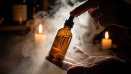 Aromatherapy Essential Oil Bottle with Candles.