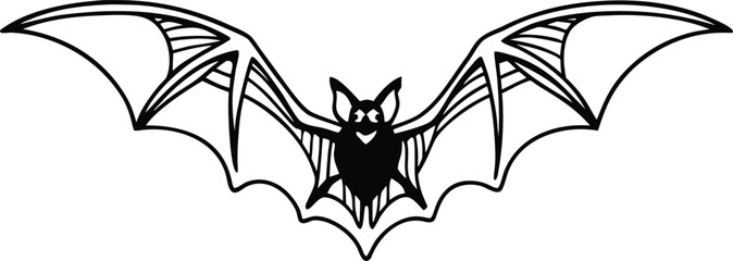bat minimal icon silhouette vector illustration
