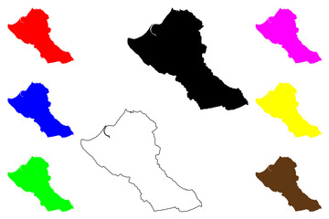 Fototapeta premium Naic city (Calabarzon Region, Republic of the Philippines, ROP) map vector illustration, scribble sketch Naic map