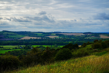 Obraz premium Views over English countryside with rolling hills