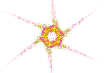 Six-Arm Colorful Starburst Dot Pattern