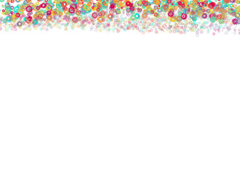 Multicolored Button Border on White