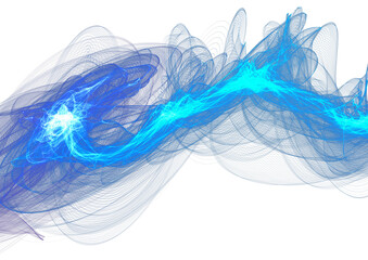 Electric Blue Energy Wave on White