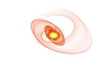 Lorenz Attractor Chaos Visualization in Red and Yellow