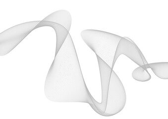 Abstract Gray Flowing Curves on White