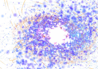 Abstract Radiating Dots and Curves on White