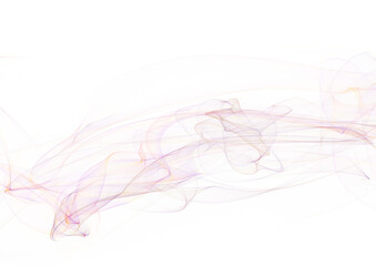 Pastel Smoke-Like Abstract Lines on White