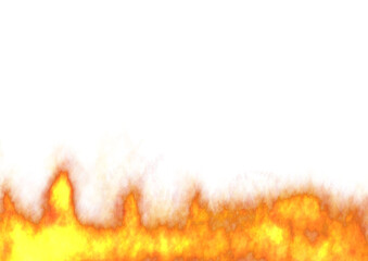Horizontal Flame Border on White Background
