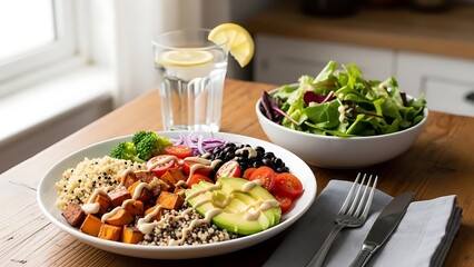 Fresh Farm Vegetables and Eggs Rustic Kitchen Still Life