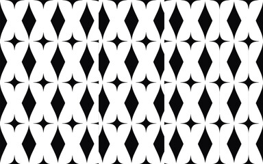 Bold Abstract Geometric Seamless Pattern of Black Cross and Diamond Shapes for Modern Texture Background