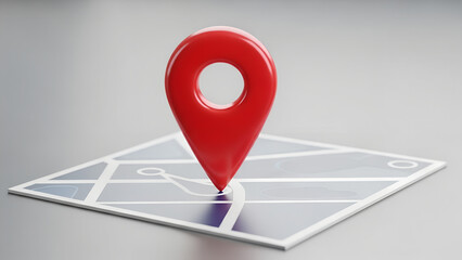 Red Map Location Pin on City Map – GPS Navigation Concept Illustration