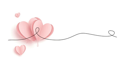 Heartfelt Design: Minimalist artwork, featuring paper hearts connected by a delicate line, radiates love and affection. Captures the beauty and simplicity of romance.