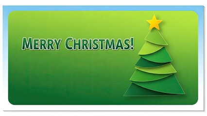 Merry christmas greeting with green christmas tree